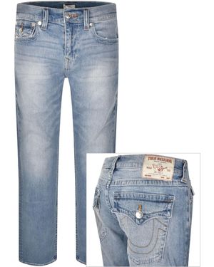 True Religion Ricky Flap Jeans Mid Wash - Blue