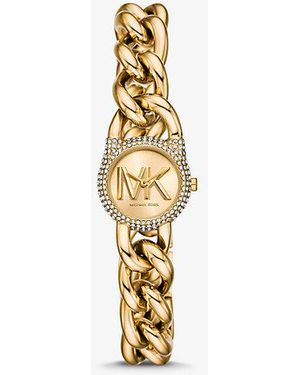 Michael Kors Petite Pavé Gold-tone Chain-link Watch - Metallic