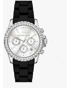 Michael Kors Oversized Everest Pavé Silver-tone Watch - White