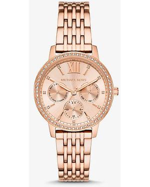 Michael Kors Melissa Pavé Rose Gold-tone Watch - White