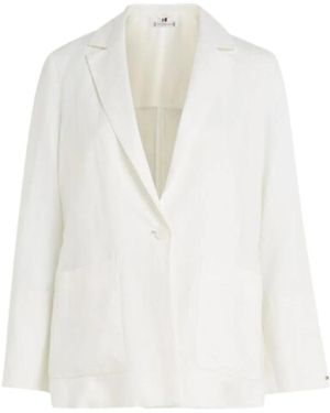 Tommy Hilfiger Blazer casual in lino donna - Bianco