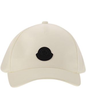 Moncler Cotton Gabardine Baseball Cap - Natural