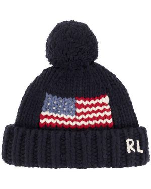 Polo Ralph Lauren Merino Wool Beanie With Pompom - Blue