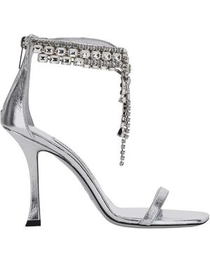 Jimmy Choo 'Verity' Metallic Sandals With High Stiletto Heel