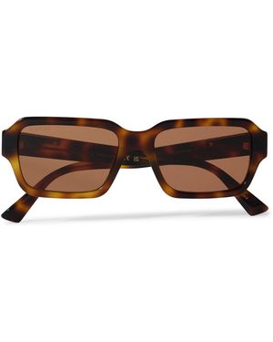 Gucci Rectangular-frame Tortoiseshell Recycled-acetate And Enameled Gold-tone Sunglasses - Brown