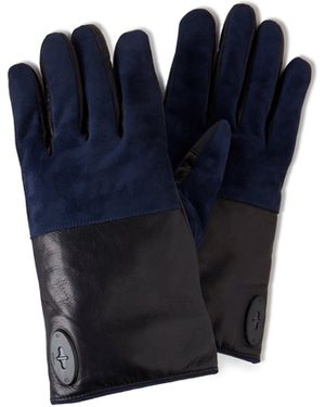 Mulberry Touchscreen Leather Gloves - Blue