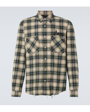 Amiri Cotton Flannel Shirt - Green