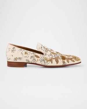 Christian Louboutin Dandelion Esquisse Florale Loafers - White