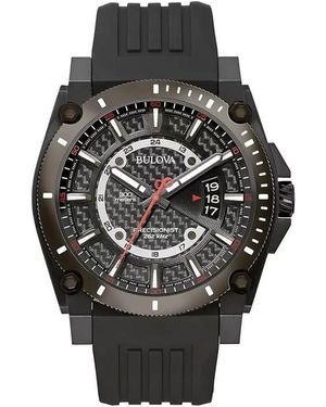 Bulova Precisionist 3-Hand Quartz Silicone Strap Watch, 48.3Mm - Black