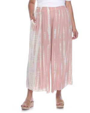 Boho Me Tie Dye Print Cropped Wide Leg Pants - Pink