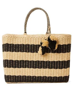 BTB Los Angeles Poppy Large Straw Tote - Metallic