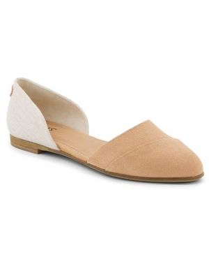 TOMS Suede & Twill D'Orsay Flat - Natural