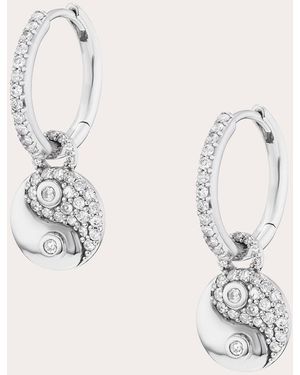 Sheryl Lowe Sterling And Diamond Yin Yang Earrings - Natural