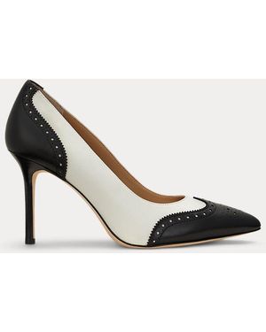 Ralph Lauren Ralph Lauren Lynden Nappa Leather & Calfskin Pump - Black