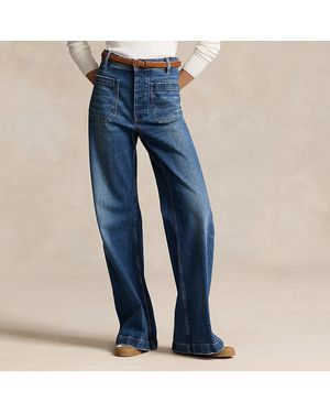 Ralph Lauren Stretch Cotton Wide-leg Jean - Blue