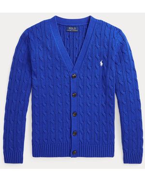 Polo Ralph Lauren Ralph Lauren Boy's Cable-Knit Cotton V-Neck Cardigan - Blue