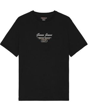 Guess Short Sleeve Slim Script Tee - Black