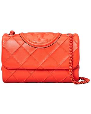 Tory Burch Fleming Soft Small Convertible Leather Shoulder Bag - Red