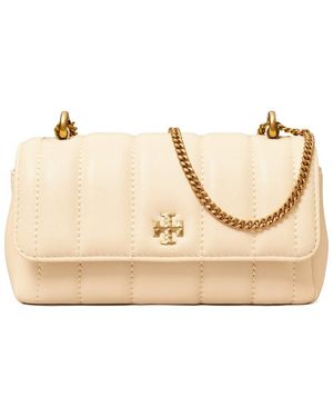 Tory Burch Kira Mini Leather Flap Bag - Natural