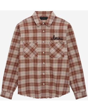 Amiri Shotgun Flannel Shirt - Brown