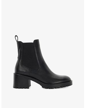 Dune Positivty Cleated Leather Chelsea Ankle Boots - Black