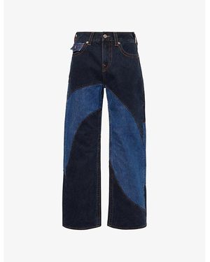 True Religion Curve-Seam Vinny Ultra-Baggy Denim Jeans - Blue