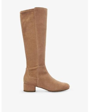 Dune Tayla Knee-High Suede Boots - Brown