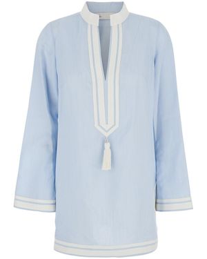 Tory Burch Long-Sleeved Dress - Blue