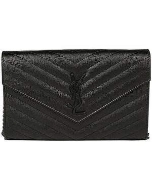 Saint Laurent Monogram Chain Wallet - Black