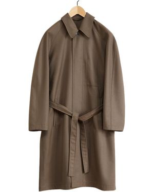 Lemaire Belted Trench Coat - Brown