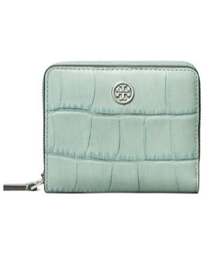 Tory Burch Embossed Double Fold Wallet - Green