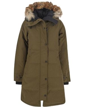 Canada Goose Logo Down Parka Coat - Green