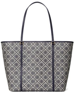 Tory Burch T Monogram Zipper Tote Bag - Gray