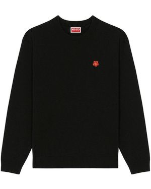 KENZO Boke Flower-Appliqué Sweater - Black