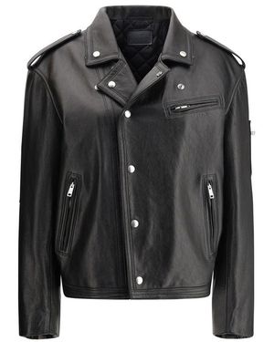 Prada Biker Leather Jacket - Black