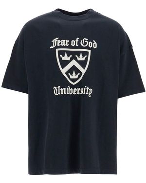 Fear Of God Logo Cotton T Shirt - Blue