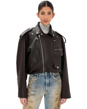 Acne Studios Leather Biker Jacket - Black