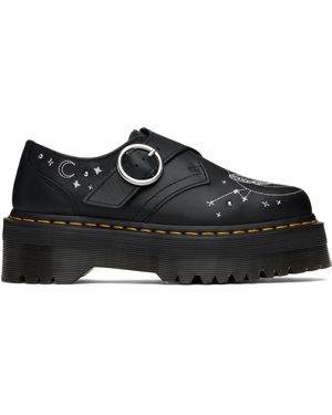 Dr. Martens Celestial Moth Leather Platform Monkstraps - Black