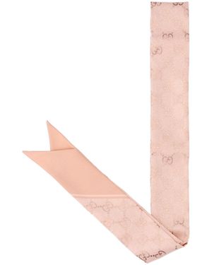 Gucci 'Gg' Bow Scarf - Pink