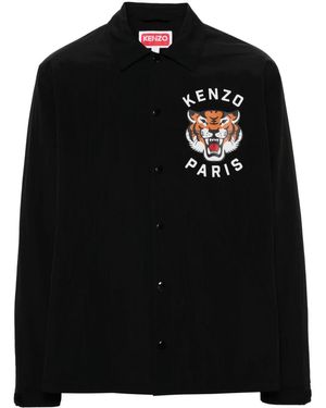 KENZO Waterproof Jacket With Print - Black