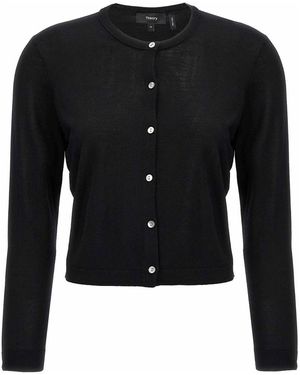 Theory Crop Cardi S Cardigan - Black