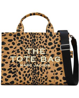 Marc Jacobs The Medium Cheetah Canvas Tote Bag - Metallic