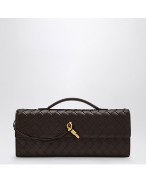 Bottega Veneta Andiamo Clutch Fondente With Handle - Black