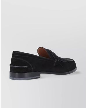 Christian Louboutin Loafers With Round Toe And Suede Finish - Black