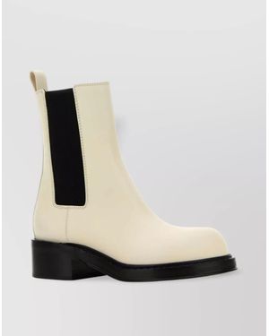 Bottega Veneta Cliff Ankle Boots Round Toe - White