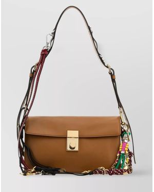 Prada Small Soft Sound Shoulder Bag With Tassels - Multicolor