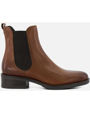 Dune Panoramic Leather Chelsea Boots - Brown