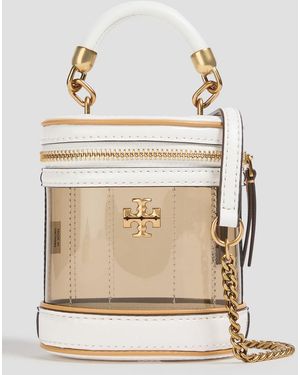 Tory Burch Kira Vanity Leather And Tpu Tote - Natural