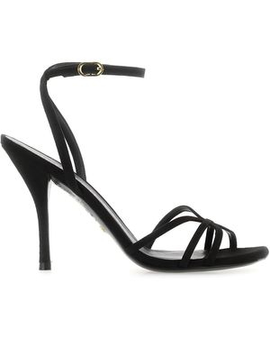 Stuart Weitzman Suede Barelythere 100 Sandals - Black