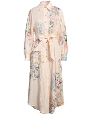 Zimmermann Apricot Midi Dress Linen - Natural